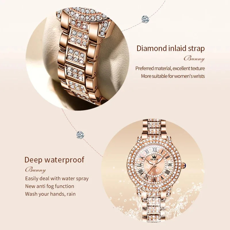 OLEVS Watch Women Fashion Elegant Stainless Steel Waterproof Quartz Wristwatch Ladies Dress Watches 260126