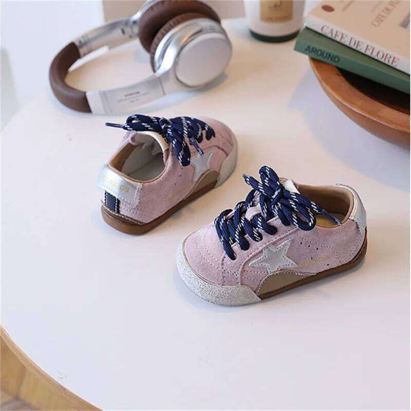 2025 New Autumn Children Leather Breathable Kids Casual Shoes Star Non-slip Fashion Toddler Girls Boys Sneakers 23-33 Y260128