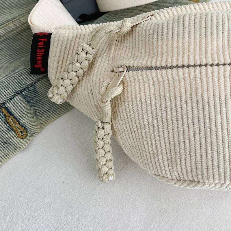 Trendy crossbody Japanese-style casual large-capacity simple chest waist solid color shoulder bag, dumpling bag