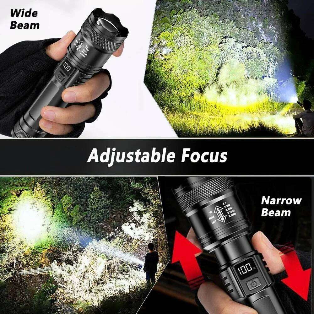 XIWANGFIRE Ultra Bright P50 LED Flashlight Tactical EDC Emergency Spotlight Telescopic ZoomHandheld Torch w/ 14500/18650 Battery H260131