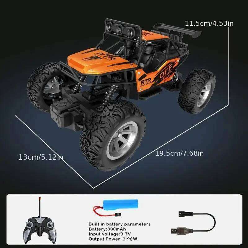 1:20 R/c Remote Alloy Car, Full Function Radio Control High Performance Climbing Vehicle, LED Roof Light, Christmas gift Y260131