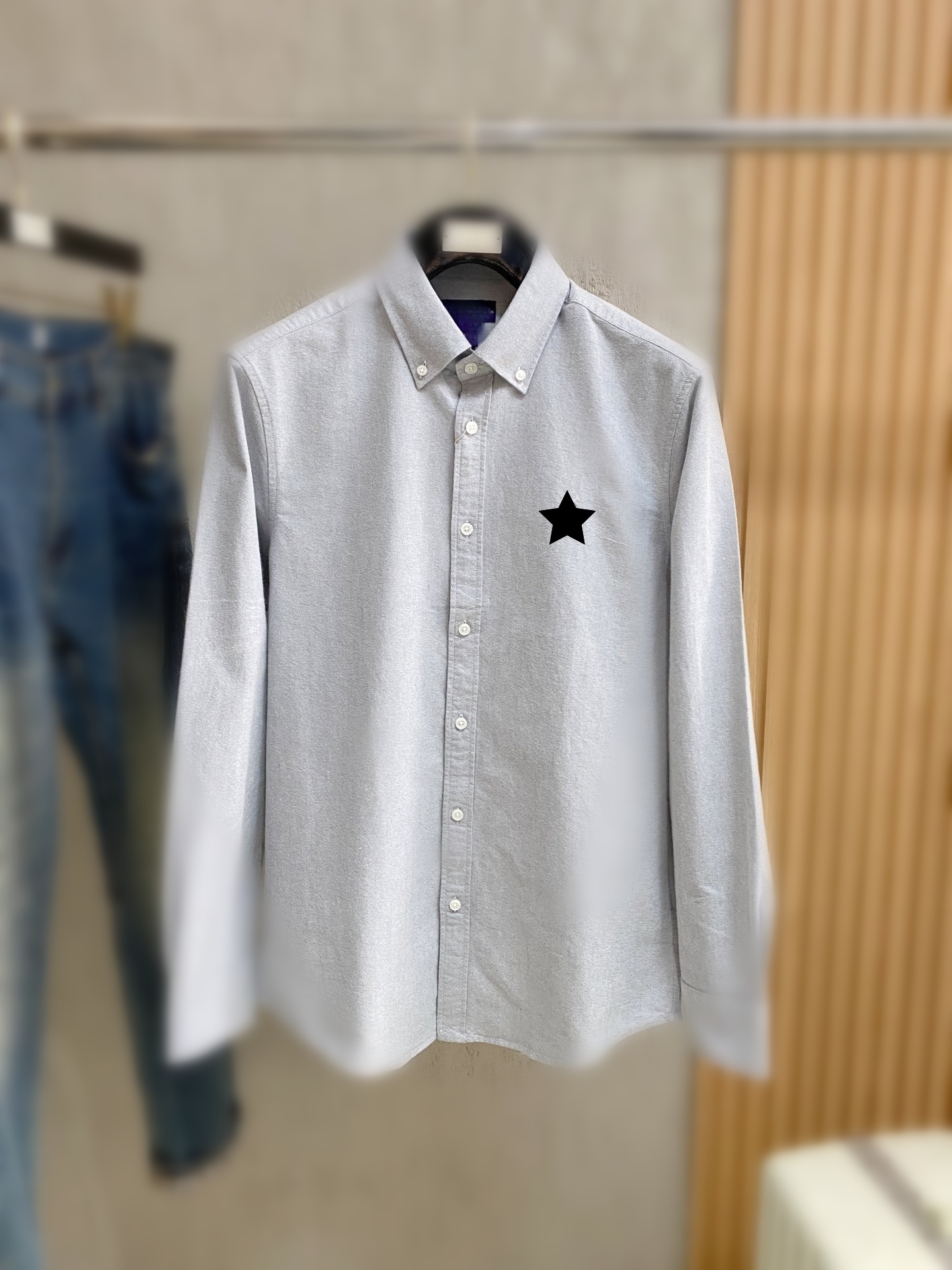 button up chemise homme men dress Classic style small logo embroidered heavy-weight shirt casual Men's and women's loose shirts Sizes S-XL