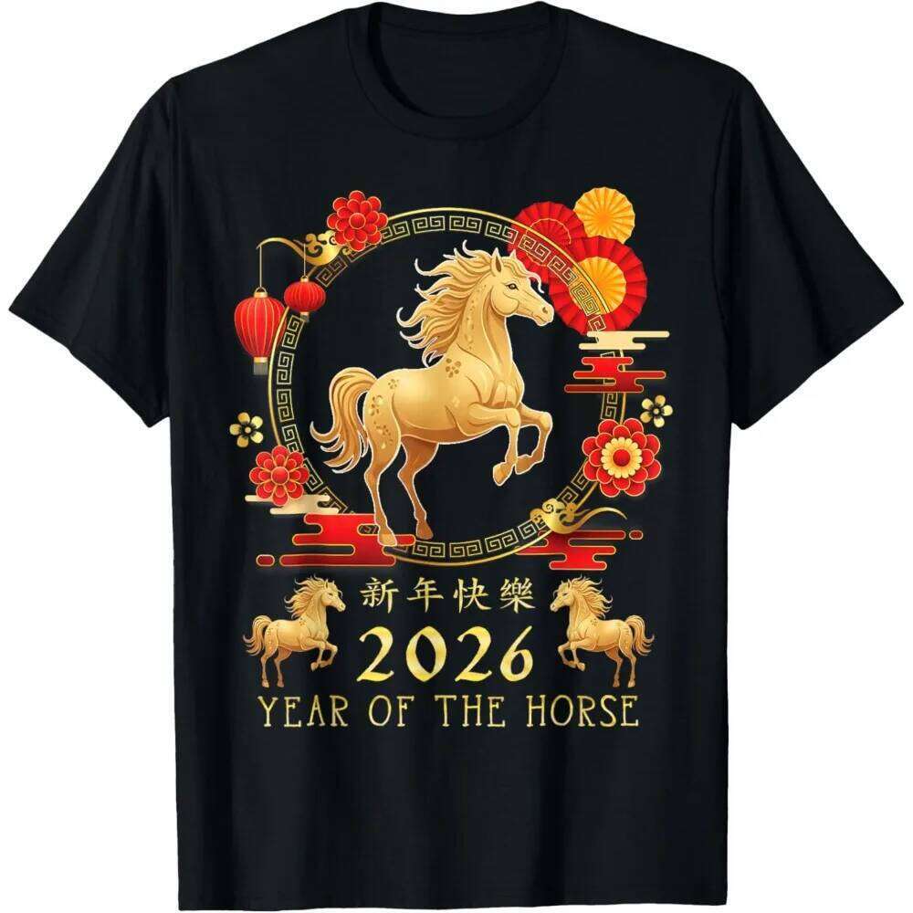 Chinese New 2026 Year of The for Women Men T-Shirt Fashion Vintage Horse Y2k Clothes Graphic Cotton Camisetas C260131