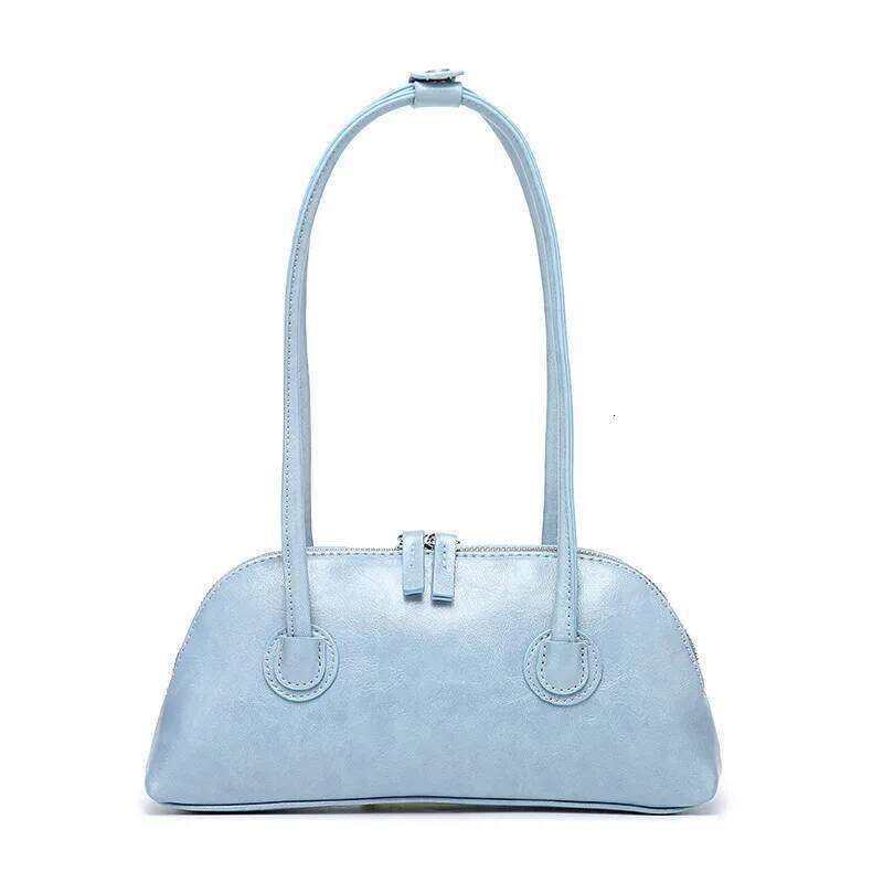 Fashion Women Underarm Bag Spring and Summer Solid Color Button Free PU Shoulder Bags French Casual Simple Girls Handbags