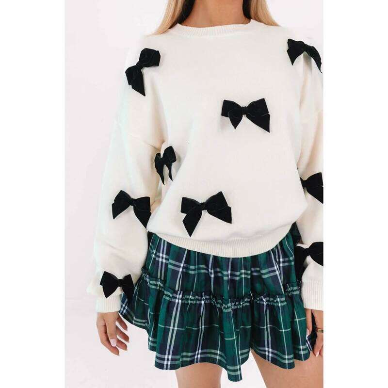 Womens Christmas Plaid Print Mini Skirt Y2k Smocked Elastic High Waist Layered Ruffle Swing Flowy A-line Short Skirts XJ260131