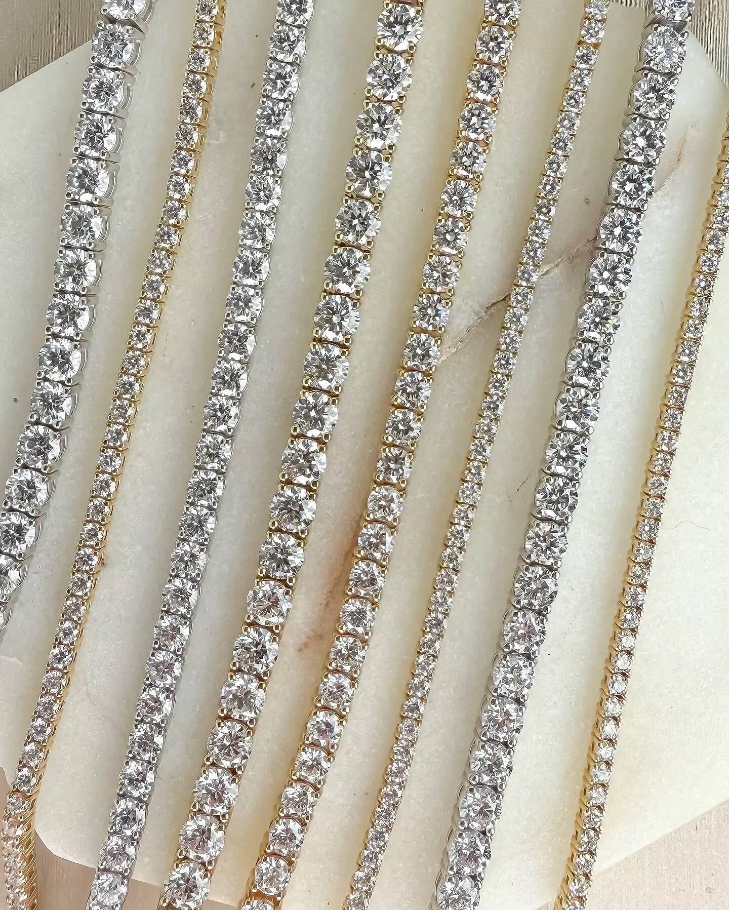 Fine Bracelets Bangles 2mm 3mm 4mm 10K Solid Gold Lab Grown Diamond Tennis Bracelet Necklace Tennis Chain with GRC Certificate