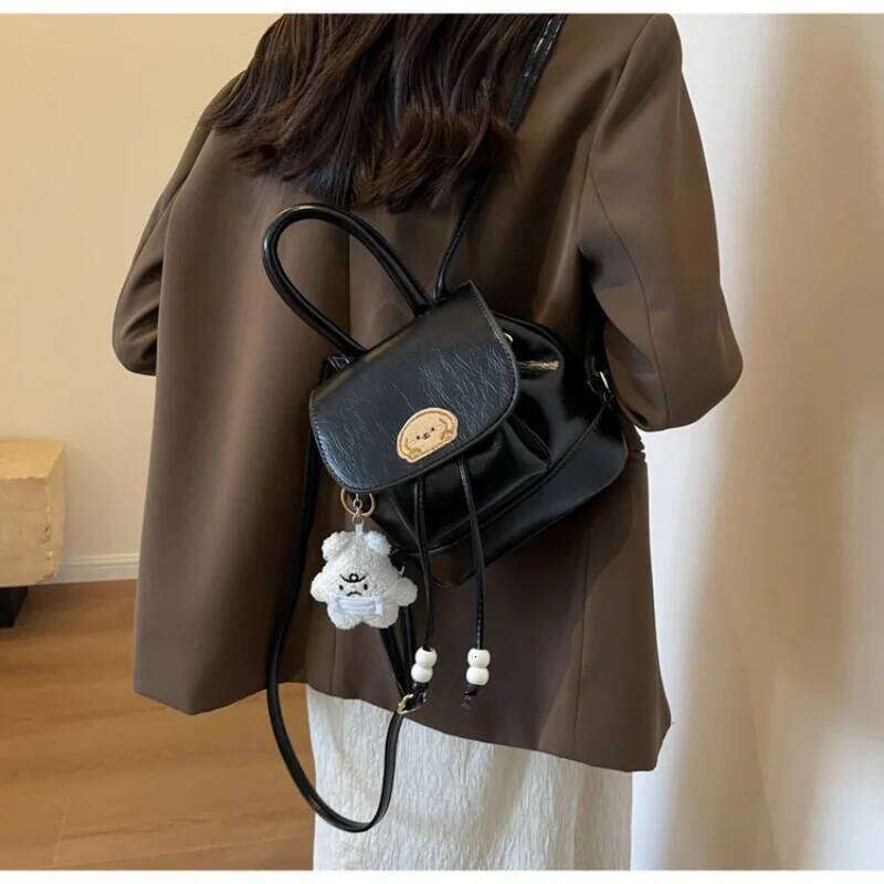 Women's Korean retro casual bucket mini small cute backpack, simple and versatile fashion backpa