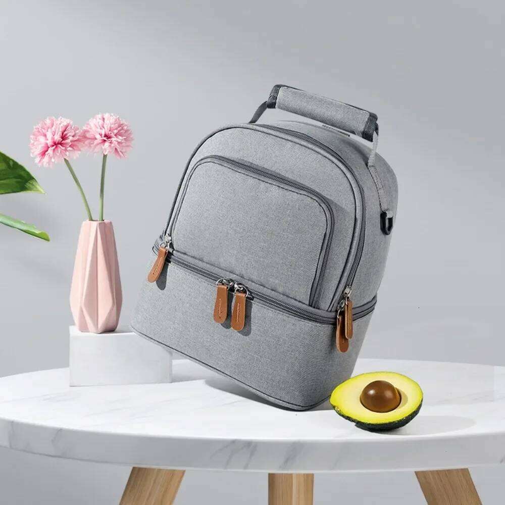Hot Picnic School Food Large Capacity Portable Bag, Insulation Material, Fresh Cooler, Handbag with Lunch Bag
