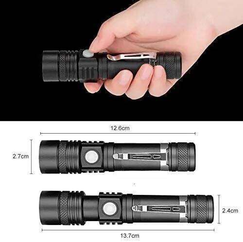 Pocketman LED Flashlights USB Rechargeable Bicycle Outdoor Waterproof Flashlight Zoom Torch H260131
