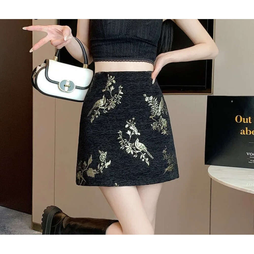 Mini Skirts for Women 2025 Faldas Mujer De Moda High Waist A-line Temperament Jupe Korean Summer Saia Embroidery Vintage Skirt XJ260131