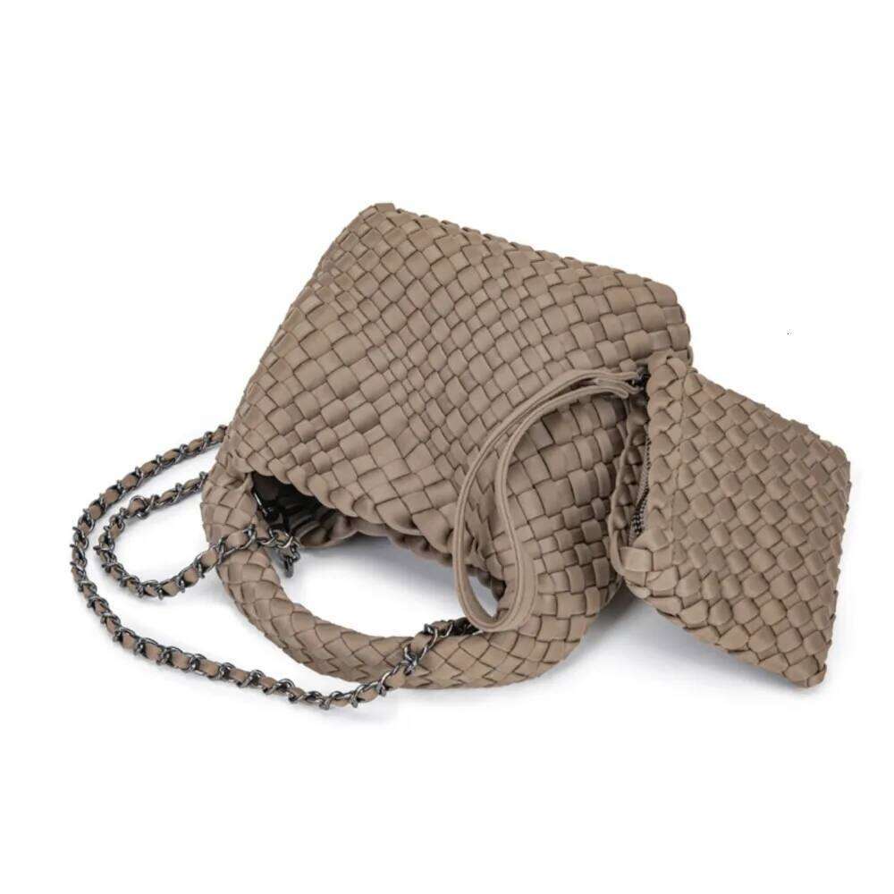 2025 new woven diving material mini bucket shoulder crossbody bag exquisite, cute, high-end handbag fashion