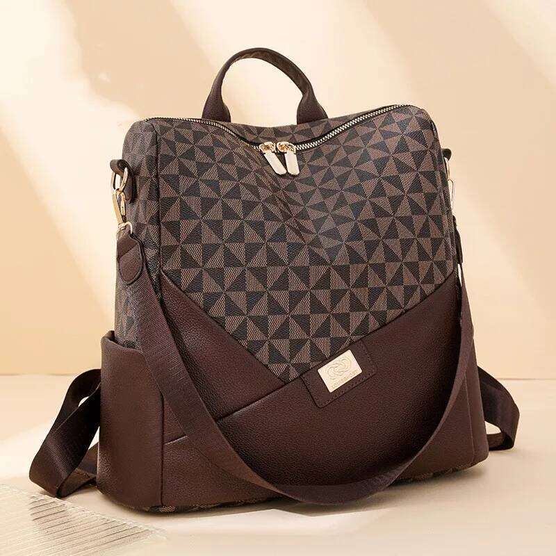 Retro Stylish Minimalist Laptop Versatile Casual Shoulder Bag Women's Commuter Backpack