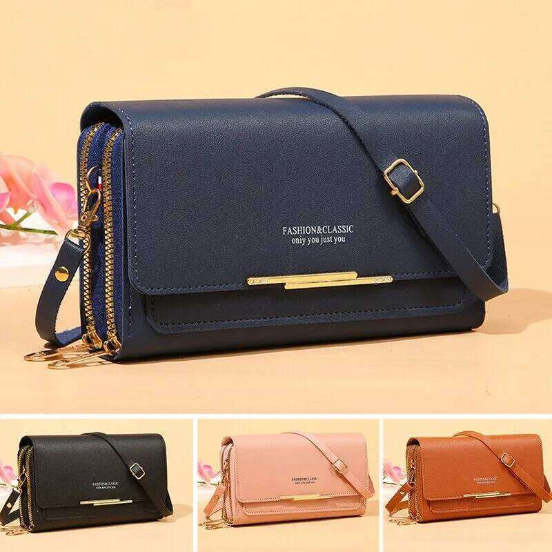 New Women Long Wallet Money Clutch Handbag Korean Large Capacity Multifunctional Shoulder Hand Zipper Purse Mobile Bag XJ260131
