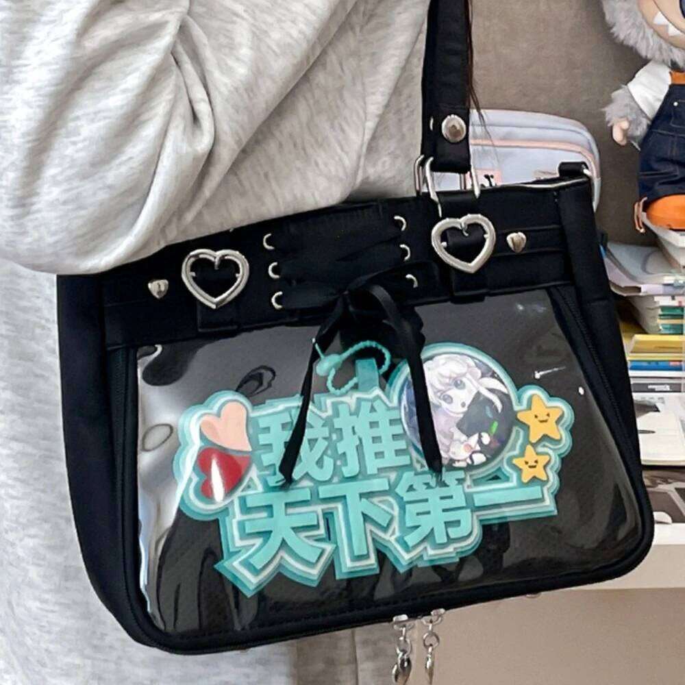 Italife Small Red Crossbody Ribbon Women Kawaii Clear Cute Shoulder Student Girl Heart Ita Bag with Insert 2026