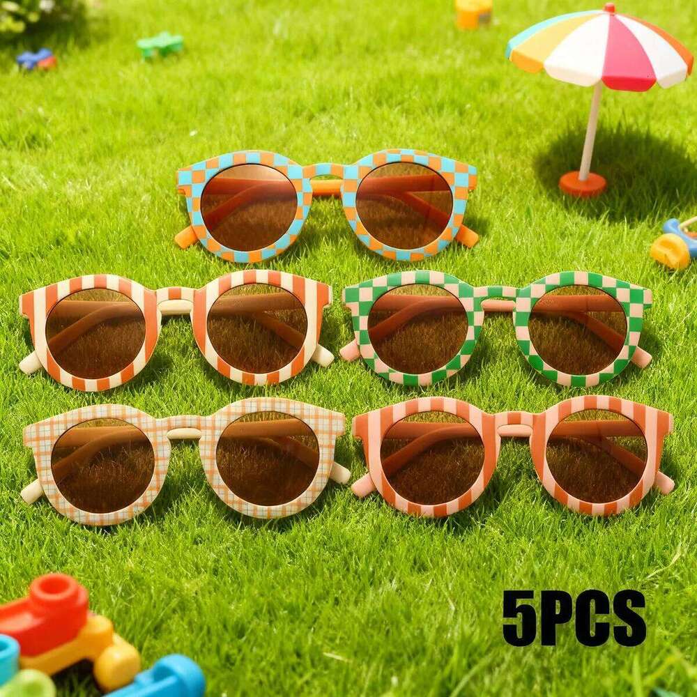 5PCS Personalized retro children's fashionable boys and girls' sunglasses, baby UV resistant glasses H260130