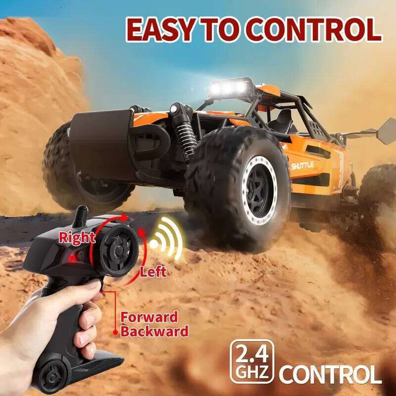 DK087 Off-Road All Terrain Truck 20KM/H 2WD Remote Control Car 1:16 Metal Shell LED Headlights Hobby RC Vehicle Toy Gifts Y260131