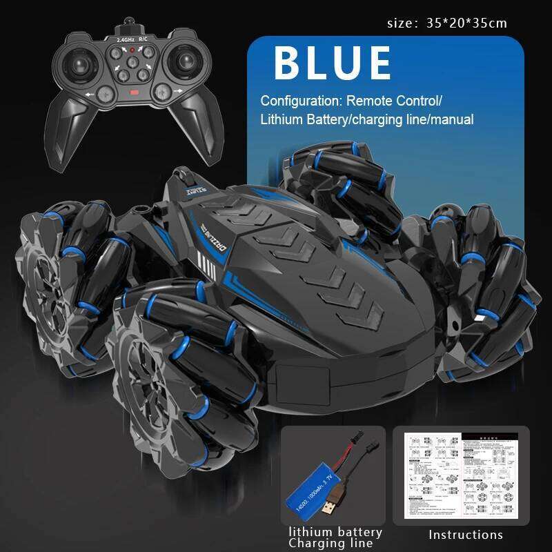 4-7-year-old boy's long endurance 2.4GHz 8-12-year-old child's remote control stunt car, 360 rotating doub Y260131