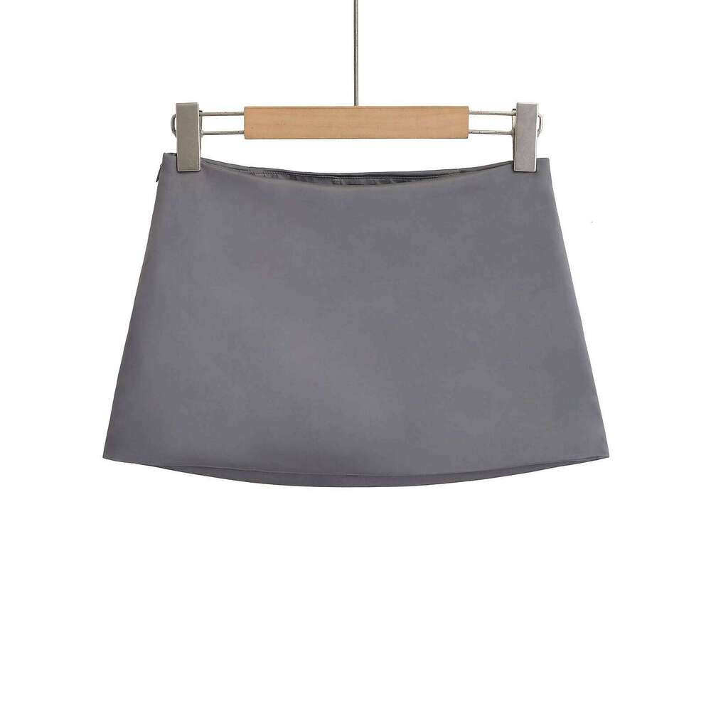 Black Mini Y2k Clothes Korean Fashion 2024 Summer Satin Skirts For Woman Low Rise Kawaii Pink Skirt With Shorts XJ260131