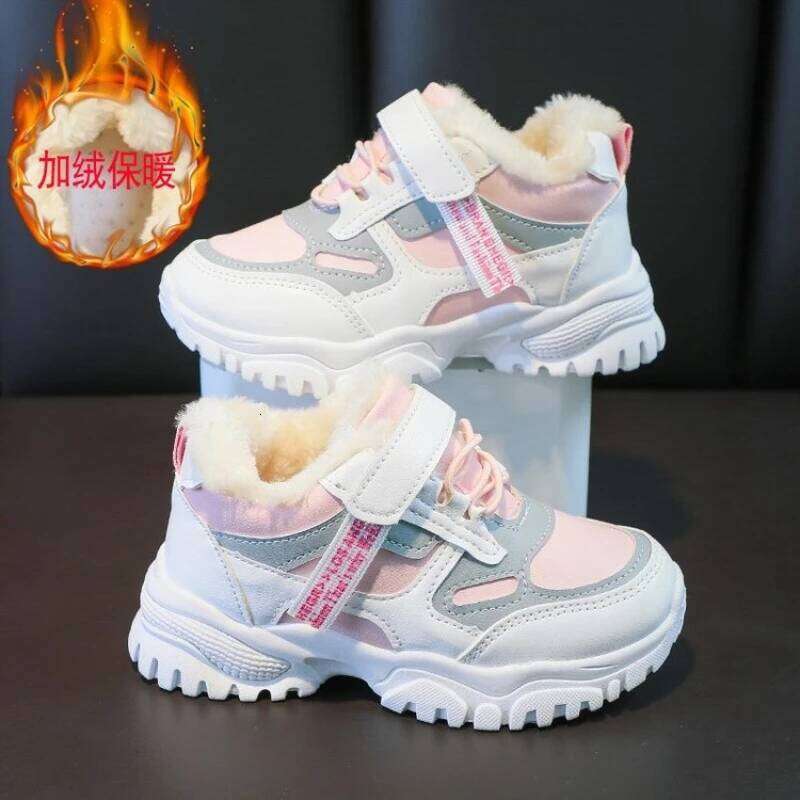 Winter Kid Casual Sneakers Boy Girl Running Sports Slip Resistant Toddler Baby Warm Cotton Shoes Fashion Children Footwear Y260128
