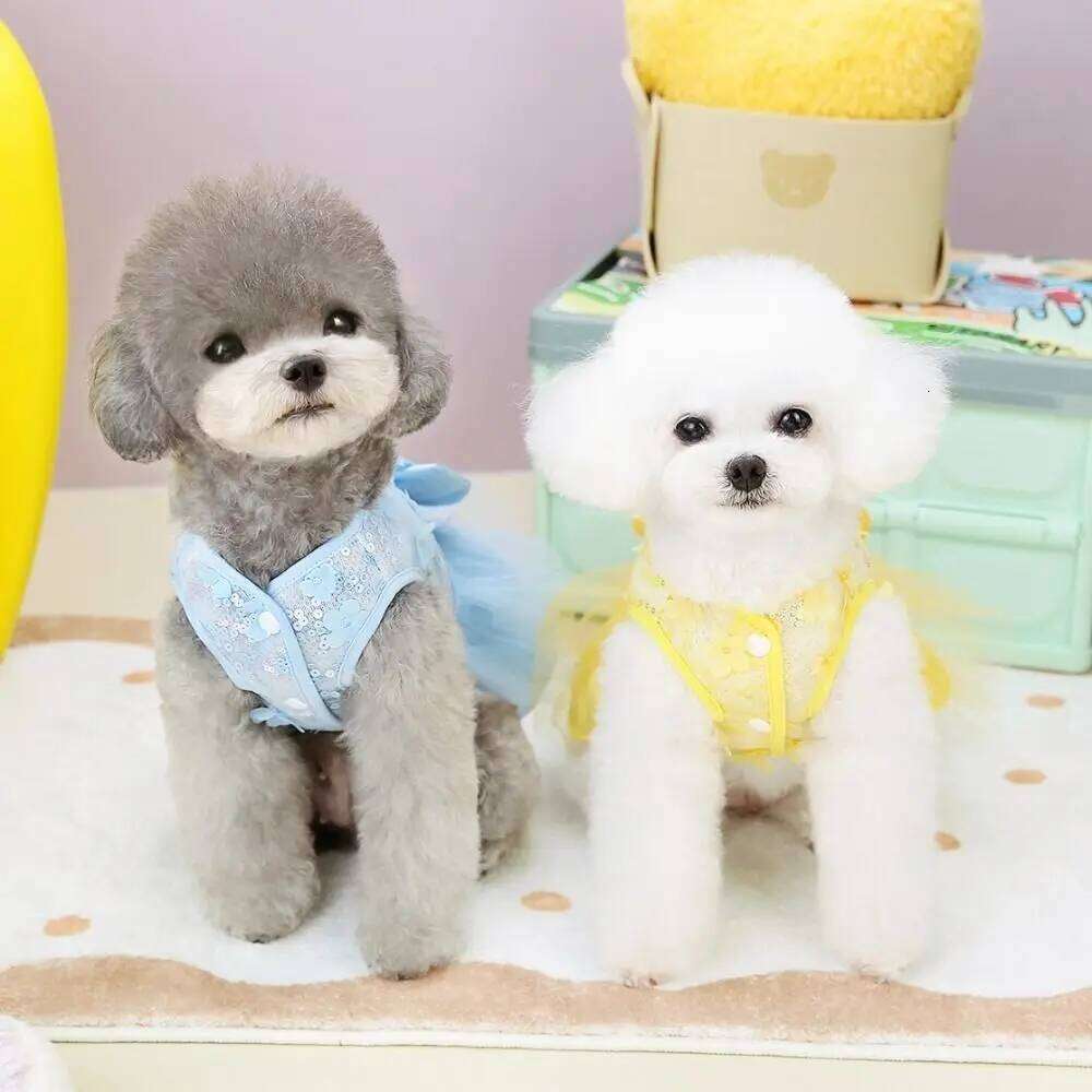 Cat Apparel Sweet Summer Pet Princess Skirt Soft Breathable Dress Thin Design Cute Dog Vest Harness Autumn H260130