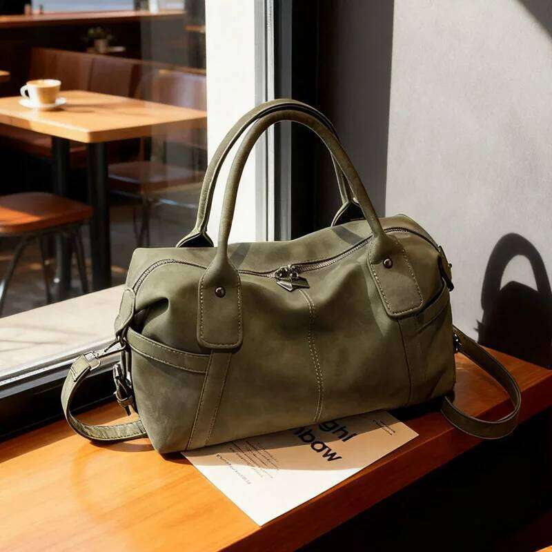 Large Capacity Women's Travel Handheld Vintage Minimalist Commuter Tote Single-Shoulder Crossbody Bag XJ260131