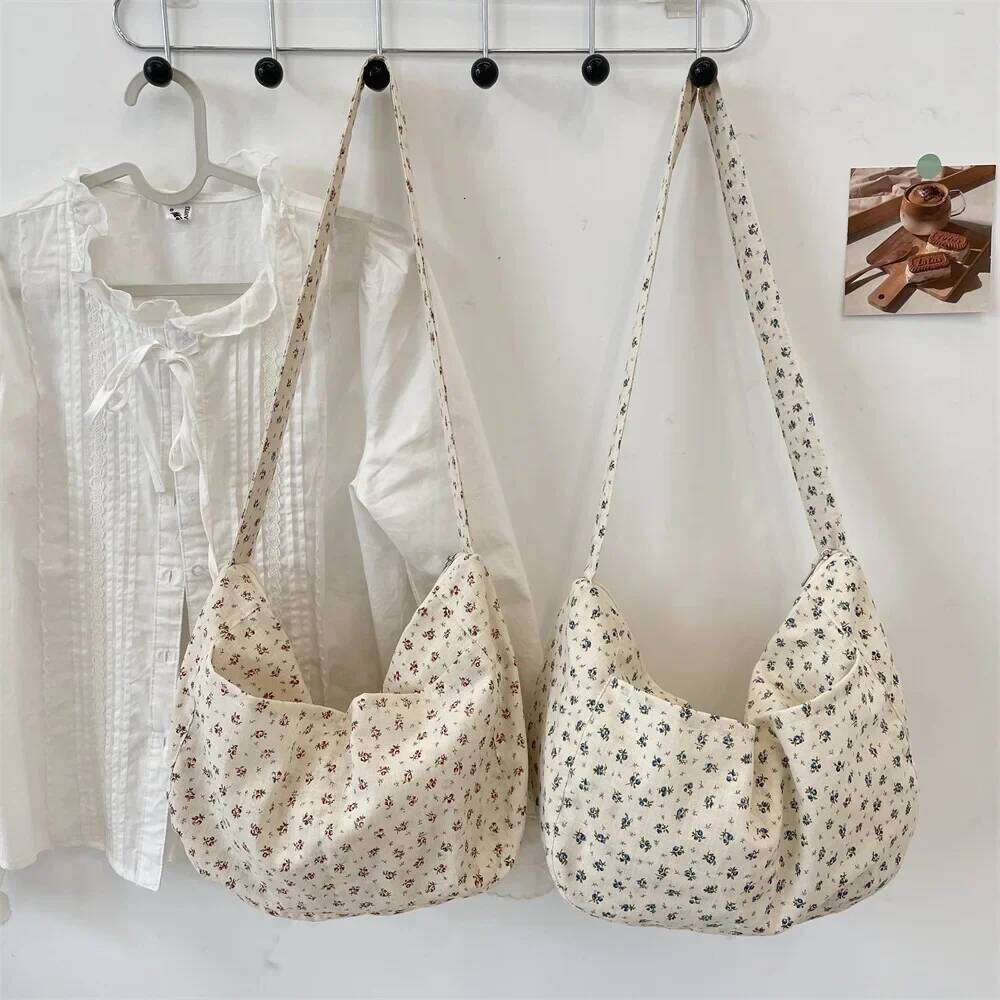 Floral Canvas Casual Women Crossbody Bag2025 New in Large Female Shoulder Bag Fashion High Quality Lady Handbag Print Messenger