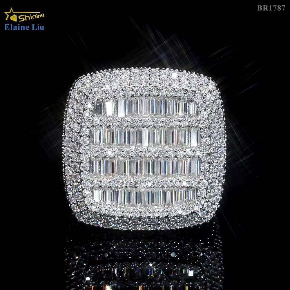 2026 Hip Hop Jewelry Fine Jewelry 925 Sterling Silver Iced Out Diamond VVS Moissanite Custom Iced Out Ring