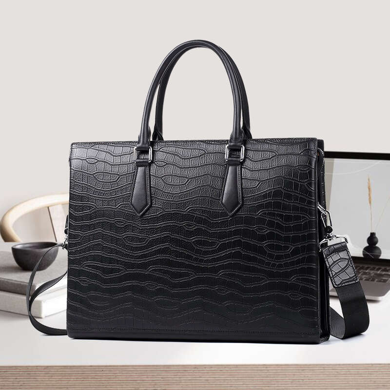 Luxury shoulder bag Hobo new authentic business men's handbag top leather laptop large capacity briefcase crossbody bag SENYY