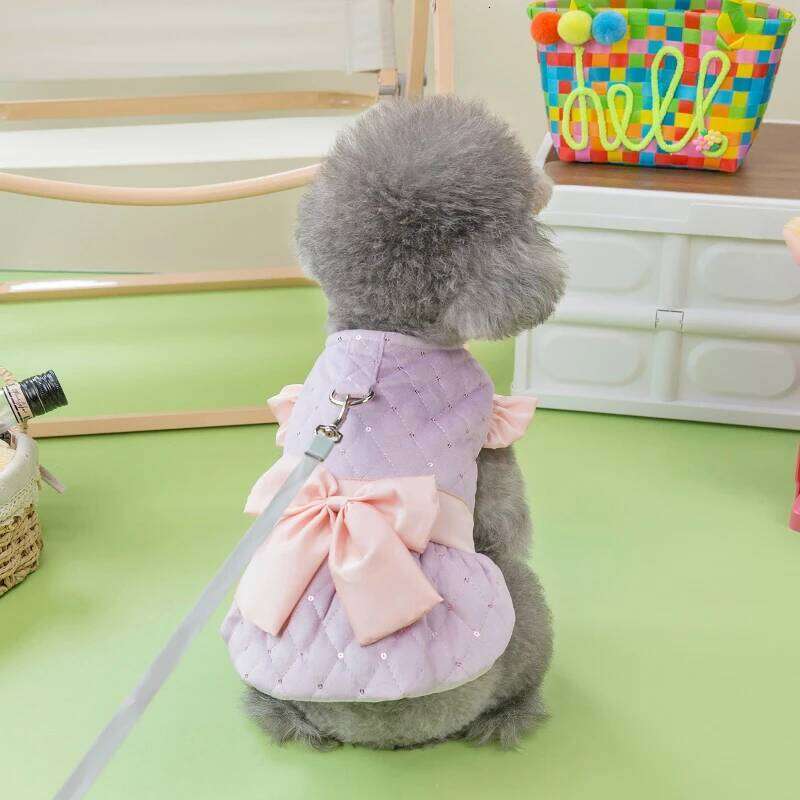 Autumn/Winter New Cute Cat Sweet Skirt Teddy Bear Small Dog Cotton Clothes Chihuahua Pet Supplies H260129