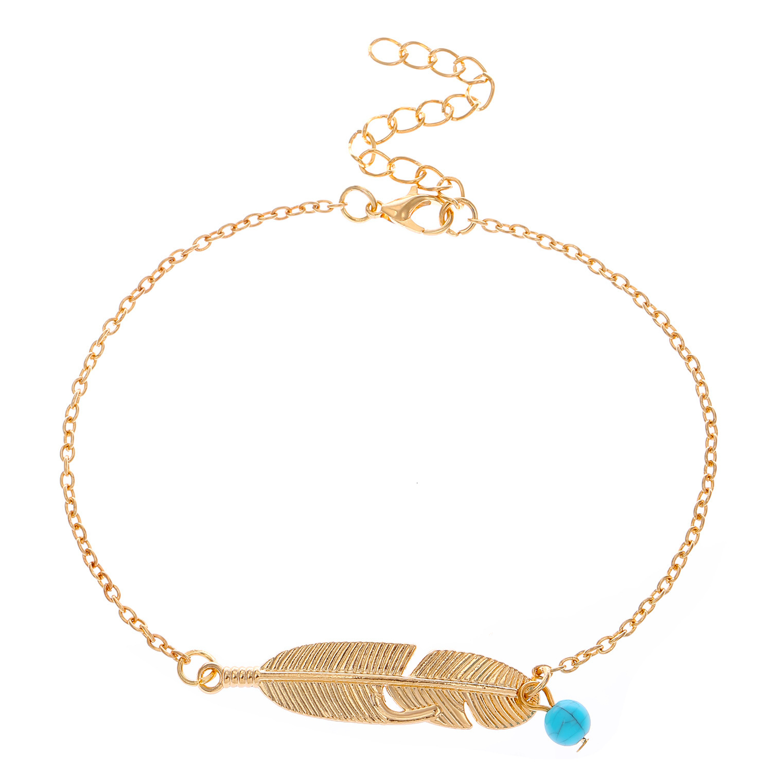 Simple Feather for Women Fashion Ethnic Style Hollow Leaf Anklet Beach Foot Jewelry