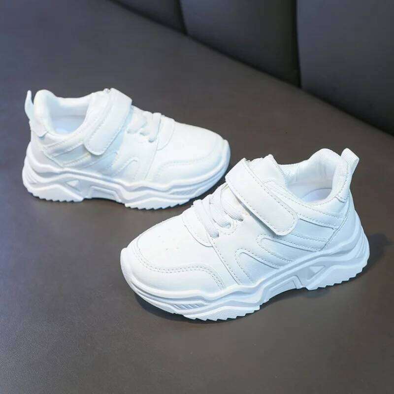 Spring Kids White Sneakers Leisure Chunky Concise Fashion Boys Girls Sport Shoes 26-37 Running All-match Children Trainers Y260128