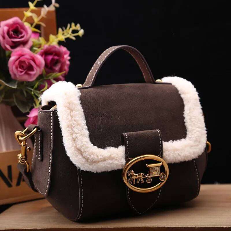 Brand women's high-end designer small square 2024 new autumn and winter plush handbag single shoulder crossbody bag
