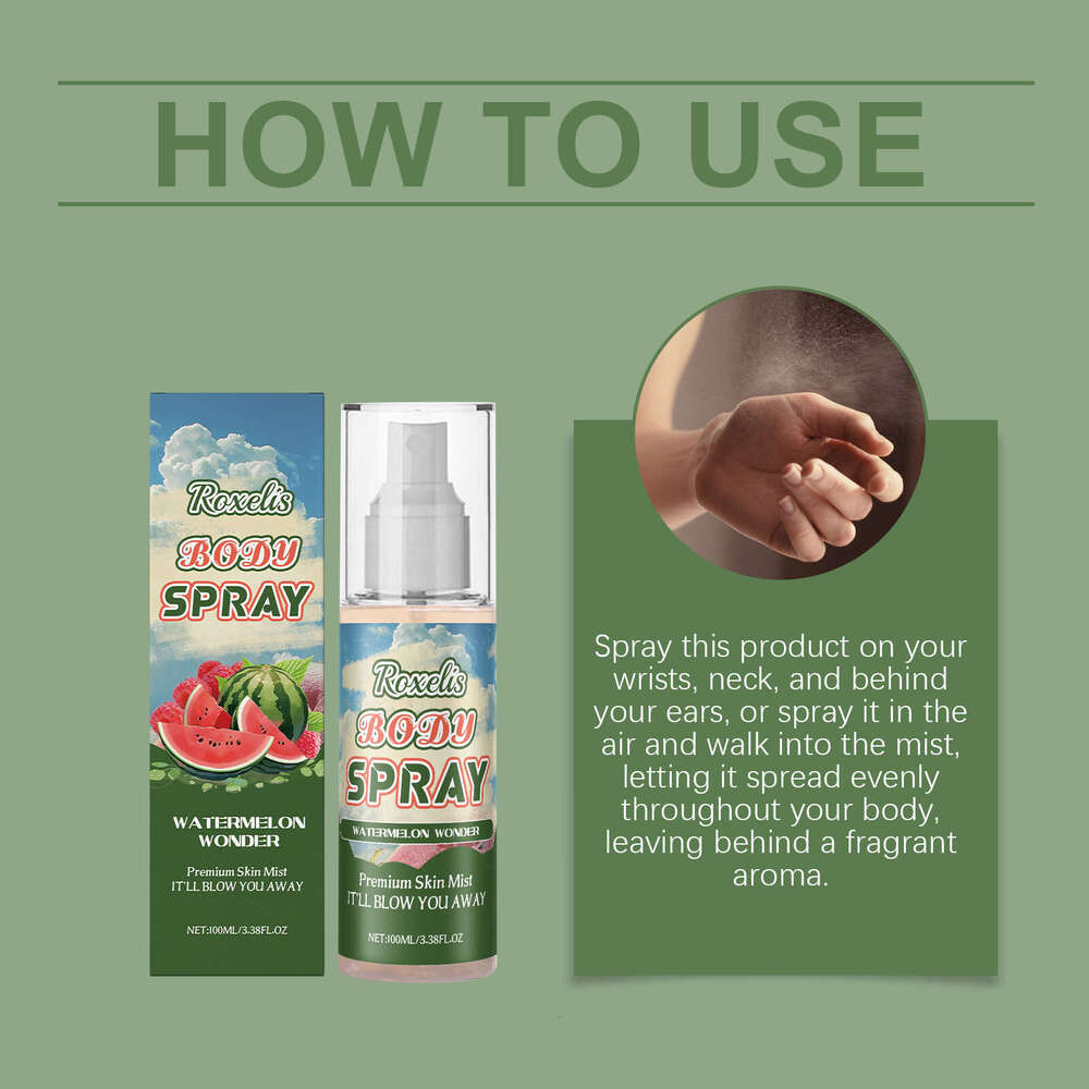 Roxelis Body Women's Watermelon Fruit Scent Gentle Elegant Long-lasting Fragrance Spray S260131