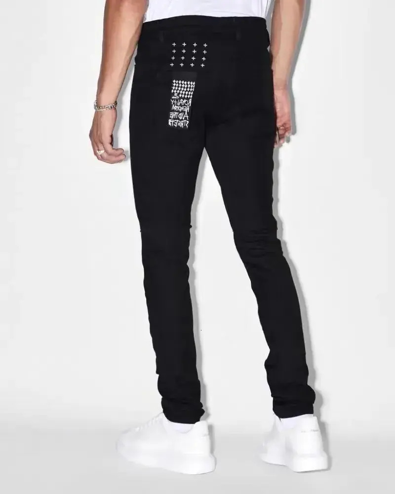 designer ksubi jeans for pants mens brand Jeans Men High-end Quality Straight Motorcycle Embroidery Retro Denim Biker Grey Paint