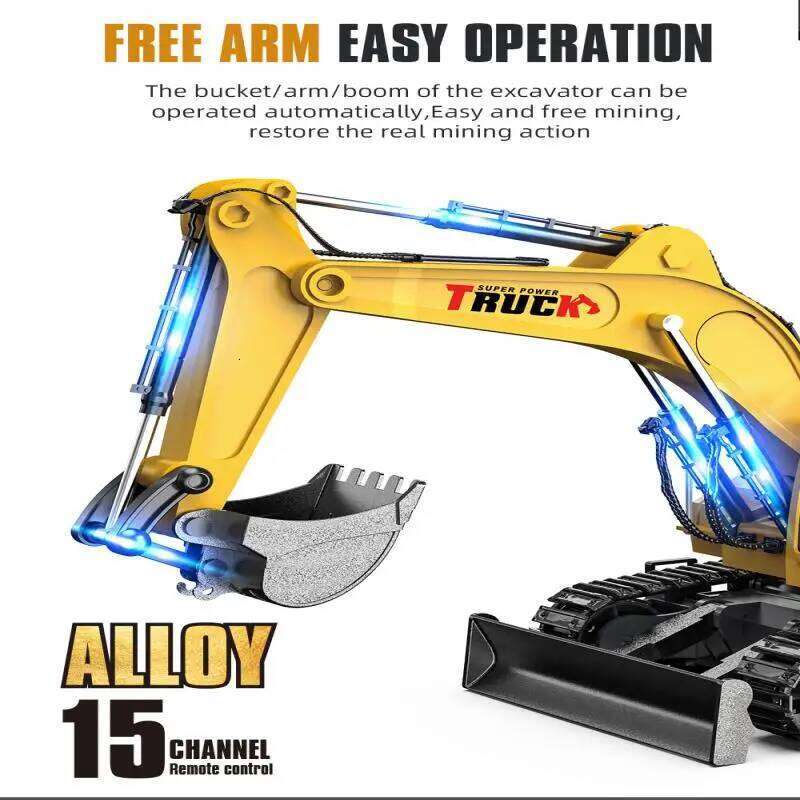 Alloy Rc Excavator Truck Toy Remote Control Engineering Trucks Electric Vehicle Machine Games for Kids Boys Birthday Gifts Y260131