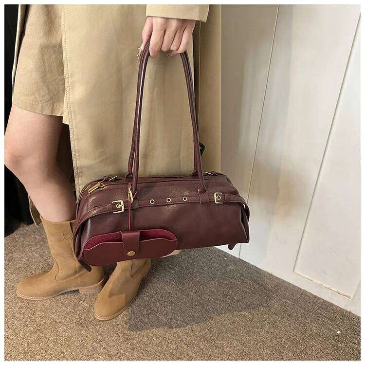 Fashion PU Shoulder Bag Solid Large Capacity Underarm All-match Handbag 2024 Hot Sale Bags for Women Bolsa Muje XJ260131