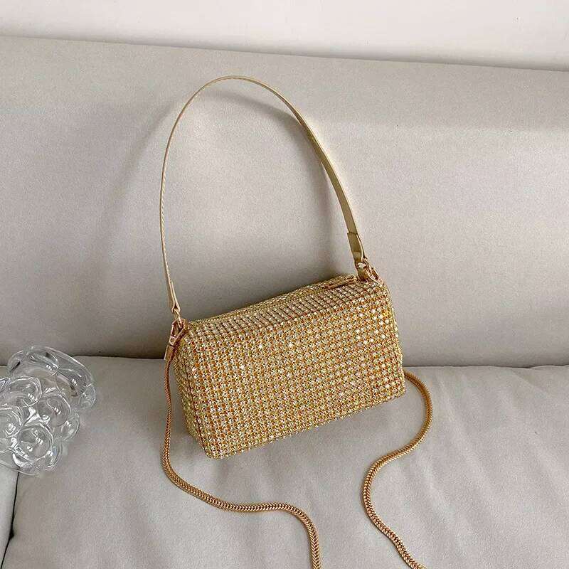 Women's Water Diamond Crossbody Stylish Versatile Single Shoulder Pillow Bag for Fashionable Accessory XJ260131