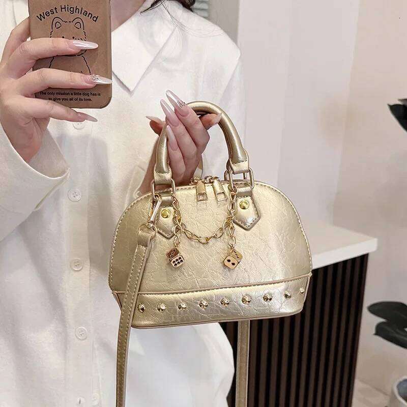 Rivet Crossbody for Women, Personalized Shoulder Bag, Trendy Ins Shell Bag XJ260131