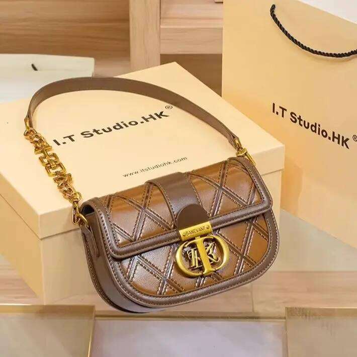 Women's shoulder designer brand genuine leather underarm for women's 2024 new high-end spring/summer crossbody small bag