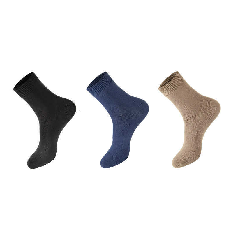 Pure cotton antibacterial hand-made seamless socks for men, double-needle, autumn and winter style, gift box set. X250319