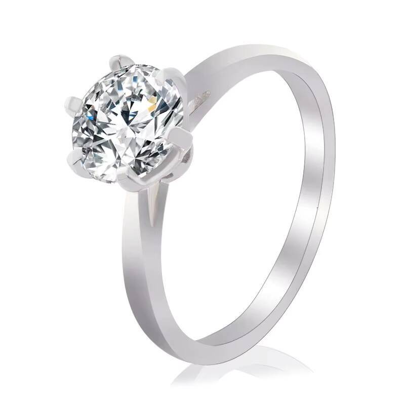 High Quality Fine Jewelry Wedding Rings 18K White Gold VVS Moissanite Gemstone Real Gold Women Engagement Wedding Rings