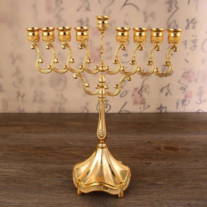 PEANDIM 9 Arms Candlesticks Metal Gold Silver Holders Wedding Party Table Candle Stand Decoration Home Votive Holder Y260131