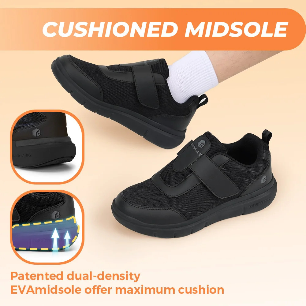 FitVille Diabetic Shoes Mens Extra Wide Width for Swollen Feet Neuropathy Diabetic Pain Relief Lightweight Walking Casual Shoes 260126