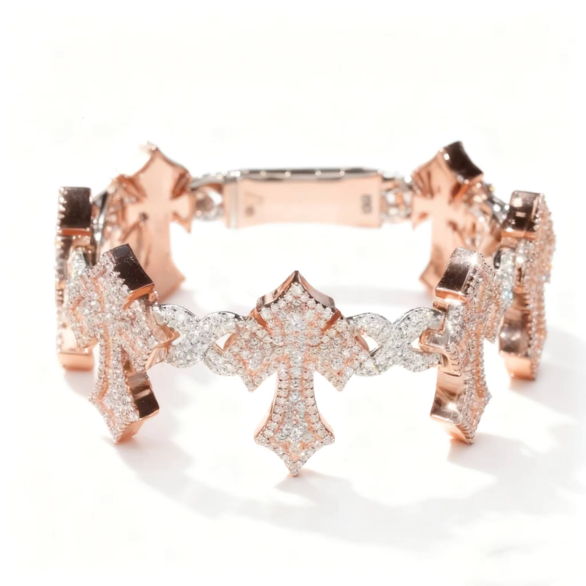 VVS Moissanite Cross Cuban Link Bracelet 925 Silver Fine Hip Hop Jewelry for Men GRA Certificated Custom Stylish Mens Bracelet