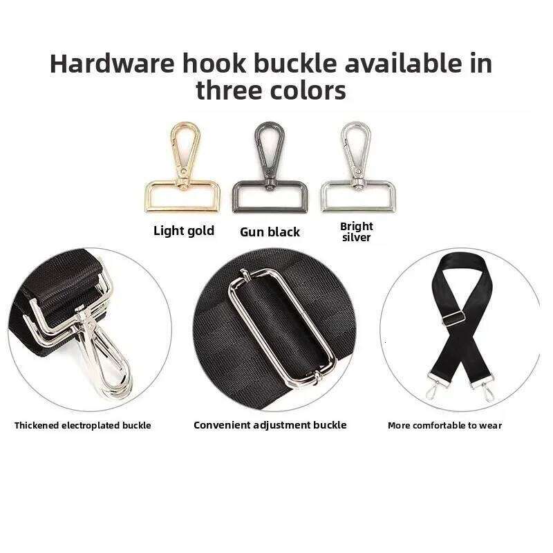 Adjustable Replacement Detachable for Women Men Messenger Bags Handle Handbag Belt Fashion Black Nylon Shoulder Bag Strap