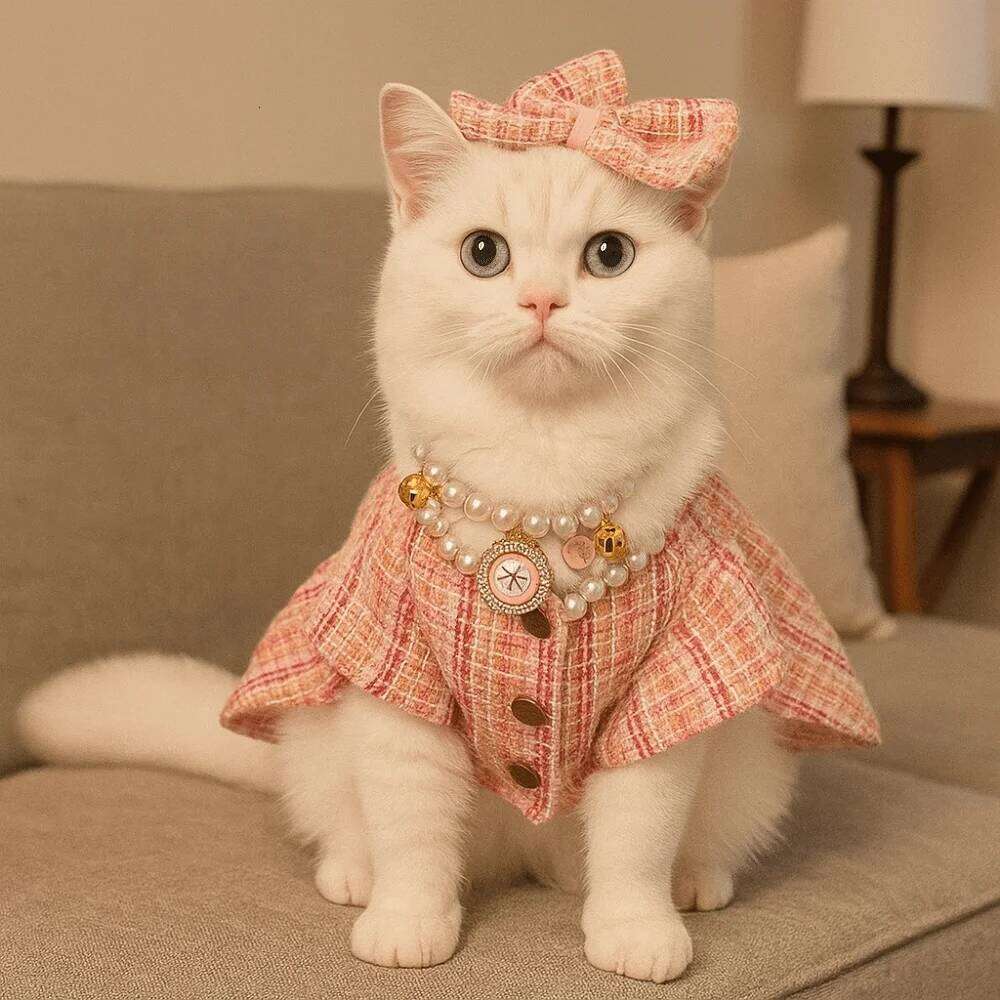 Fashion Cute Princess Dress Soft Thin Design Windbreaker Breathable Pet Clothes Autumn Winter H260129