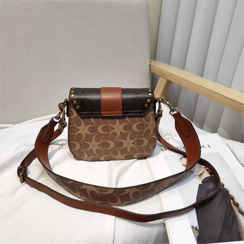 Brand light women's handbag 2025 new retro high-end color contrast designer luxury shoulder crossbody bag fashion