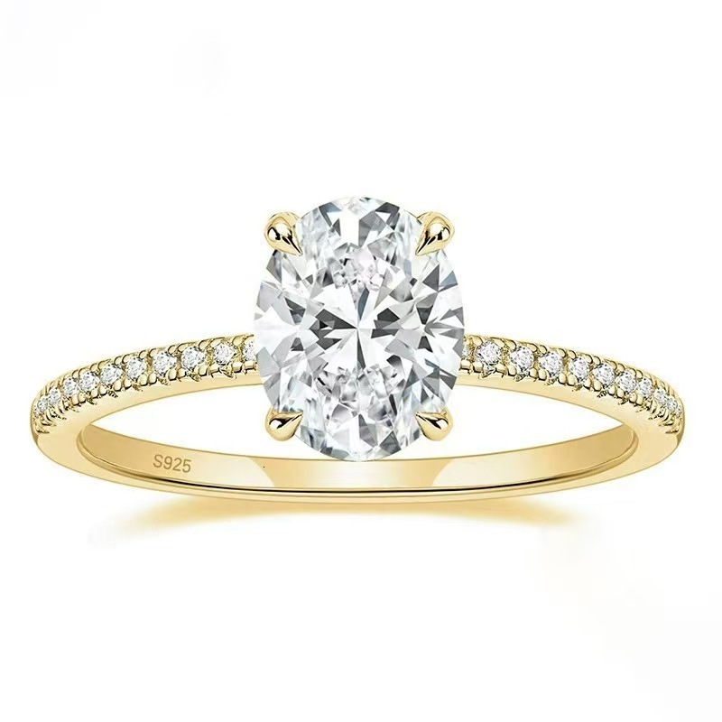 Handmade Oval Cut 2CT Moissanite Engagement Ring Promise Ring 18K Solid Gold Anniversary Gift Stacking Ring Dedicated Gift - view 6
