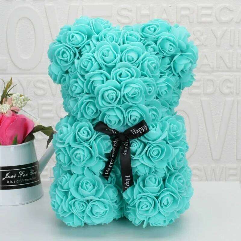Romantic Eternal Flower Rose for Valentine's Day Wedding Anniversary Hug Bear Home Decor Christmas Birthday Gift Y260131