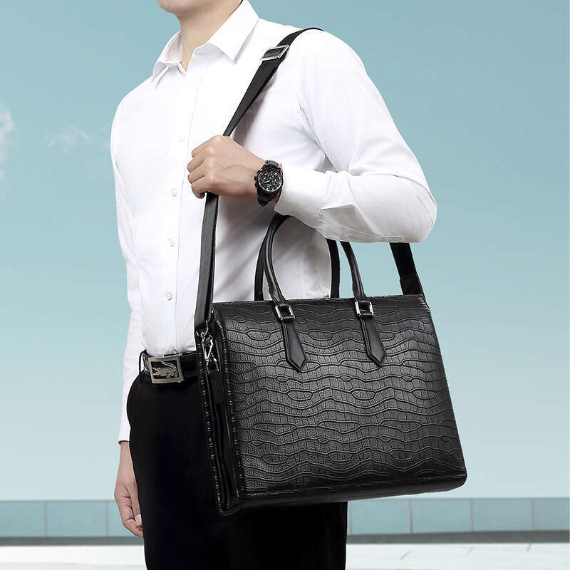 Luxury shoulder bag Hobo new authentic business men's handbag top leather laptop large capacity briefcase crossbody bag SENYY